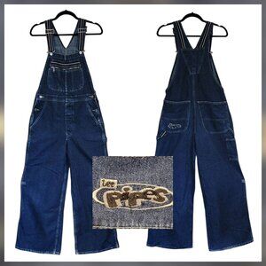Lee Pipes Wide Leg Carpenter Denim Bib Overalls  90sY2K Baggy Skater Vintage